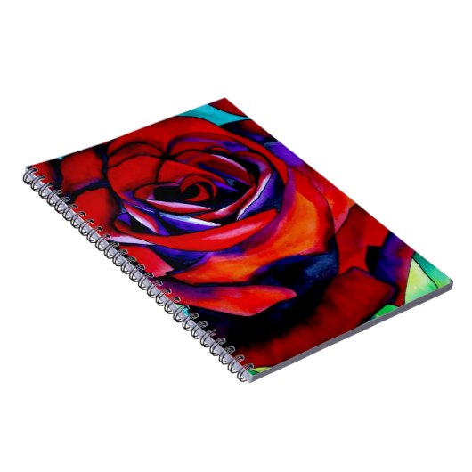 Carnet Rose rouge macro art original (Côté Droit)