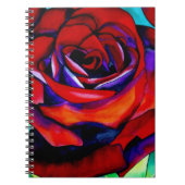 Carnet Rose rouge macro art original (Devant)