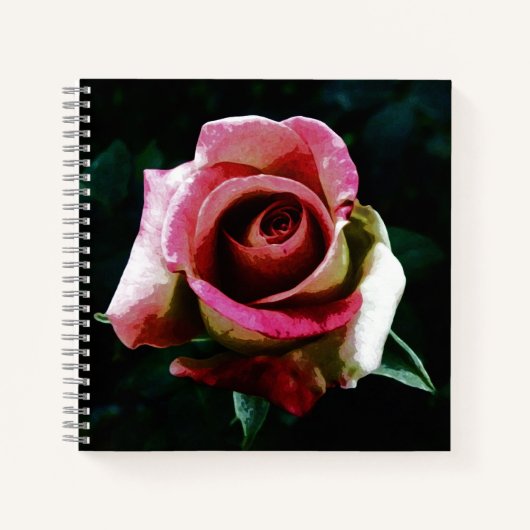 Carnet Rose rouge peinte à l'huile (Devant)