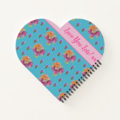 Carnet Rose Rouge Rose Shabby Chic Sarcelle Aqua Floral F (Dos)