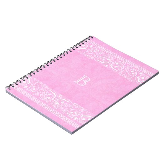 Carnet Rose Rustique Paisley Pays Ouest Simple Chic (Côté gauche)
