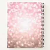 Carnet Rose simple Gold Lights Nom Monogram Blush (Dos)