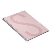 Carnet Rose Simple Moderne Grande Initiale Amusement Pers (Côté Droit)