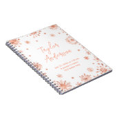 Carnet Rose Snowflakes Gold sur White Birth Stats (Côté Droit)