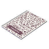 Carnet Rose sombre Texas Doodle Motif (Côté gauche)