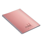 Carnet Rose tendance or élégant Monogramme moderne (Côté Droit)
