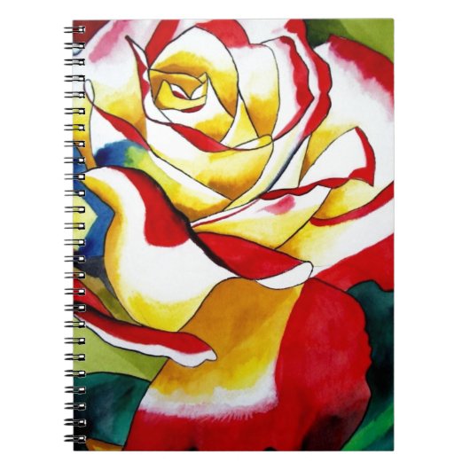 Carnet Rose thé aquarelle art original Fleur (Devant)