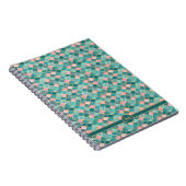 Carnet Rose Turquoise Or Motif Élégant Personnalisé (Côté Droit)