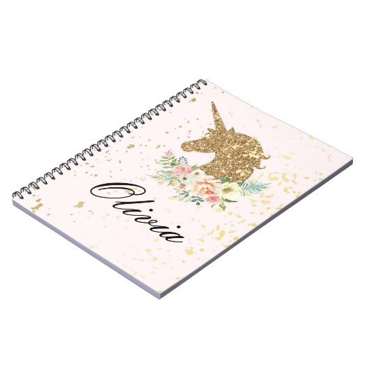 CARNET ROSE UNICORN+OR (Côté gauche)