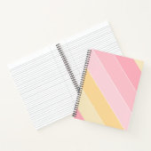 Carnet Rose Vanille Jaune Blanc Moderne Tendance Rayé (Intérieur)