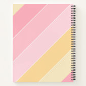 Carnet Rose Vanille Jaune Blanc Moderne Tendance Rayé (Dos)