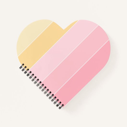Carnet Rose Vanille Jaune Blanc Rayé Élégant Moderne (Devant)