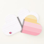 Carnet Rose Vanille Jaune Blanc Rayé Élégant Moderne (Intérieur)