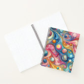 CARNET ROSE VERT JAUNE BLEU ABSTRAIT SWIRLS (Intérieur)