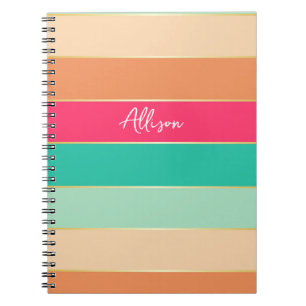 Carnet Rose Vert or personnalisé Couleur Été Bloc de coul