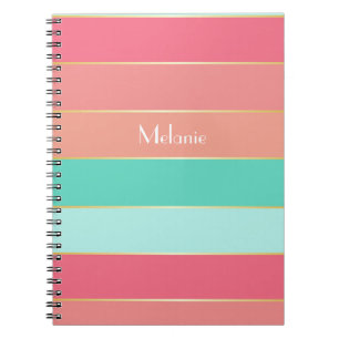 Carnet Rose Vert or personnalisé Couleur Été Bloc de coul