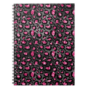 Carnet Rose vif et imprimé animal glamour noir