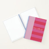Carnet Rose vif et rouge joyeux rayé (Intérieur)