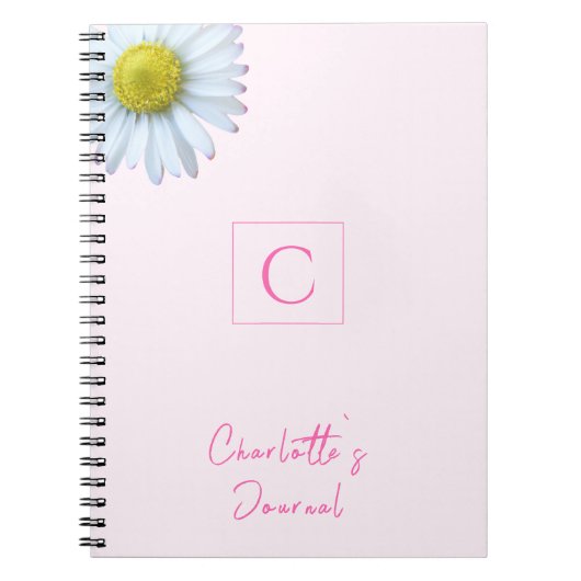 Carnet rose vif monogramme (Devant)