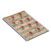 Carnet Rose vintage et feuille de musique (Côté Droit)