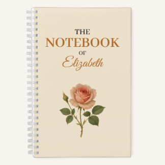 Carnet Rose Vintage personnalisé | Nom personnalis