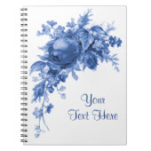 Carnet Rose Vintage romantique en bleu (Devant)