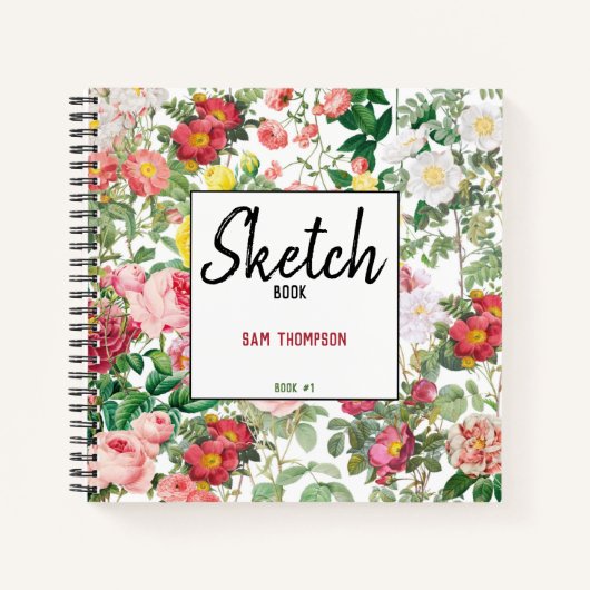 Carnet Rose Vintage Spring Garden Sketchbook (Devant)