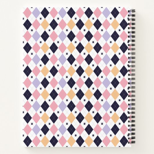 Carnet Rose violet diamant avec araignée (Dos)