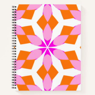 Carnet Rose Violet Et Orange Géométrique Floral