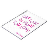 Carnet Rose/Violet Se Perdre Dans Ce Que Vous Aimez Carne (Côté gauche)