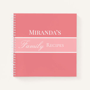 Carnet Rose Votre Nom Famille Recettes Script Typographie