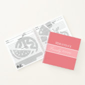 Carnet Rose Votre Nom Famille Recettes Script Typographie (Intérieur)