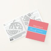 Carnet Rose Votre Nom Famille Recettes Script Typographie (Intérieur)