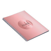 Carnet Rosegold Elegant Monogramme Modèle moderne (Côté Droit)