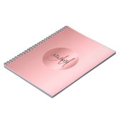 Carnet Rosegold Elegant Monogramme Modèle moderne (Côté gauche)