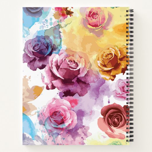 Carnet Roses à l'aquarelle (Dos)