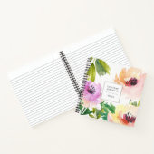 Carnet Roses Abstraits d'aquarelle avec votre nom (Intérieur)