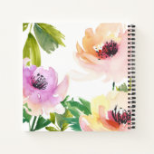 Carnet Roses Abstraits d'aquarelle avec votre nom (Dos)