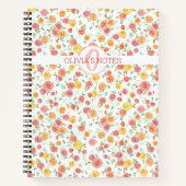 Carnet Roses avec Monogramme et Filles de nom (Devant)