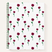 Carnet Roses avec tige romantique design Saint Valentin (Devant)