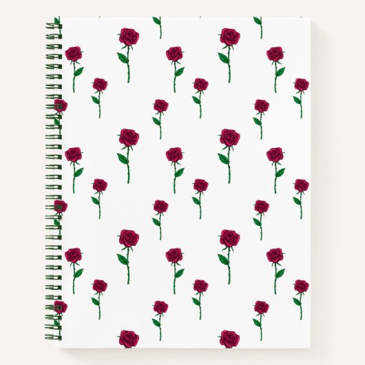 Carnet Roses avec tige romantique design Saint Valentin (Devant)