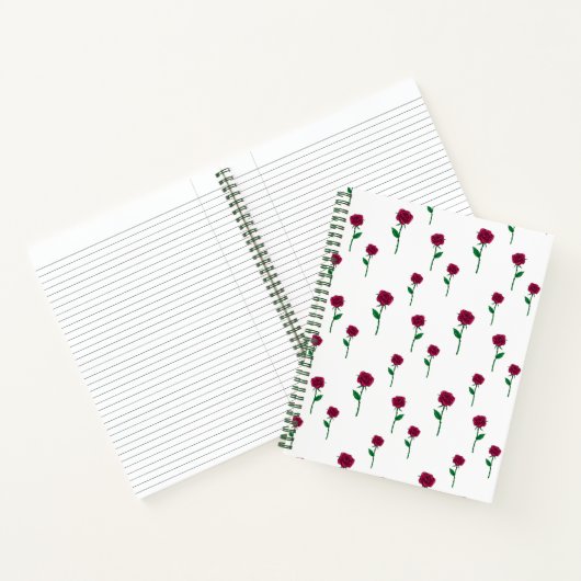 Carnet Roses avec tige romantique design Saint Valentin (Intérieur)