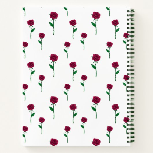 Carnet Roses avec tige romantique design Saint Valentin (Dos)