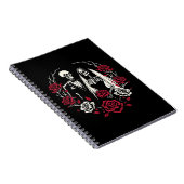 Carnet Roses blanc rouge et noir squelette Mariage couple (Côté Droit)