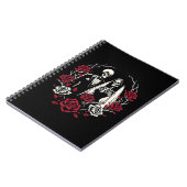 Carnet Roses blanc rouge et noir squelette Mariage couple (Côté gauche)