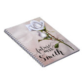 Carnet Roses blanches douces Élégant Shabby Chic Future M (Côté Droit)