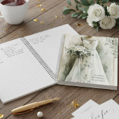 Carnet Roses Blanches Élégantes Robe de Mariée Organisatr