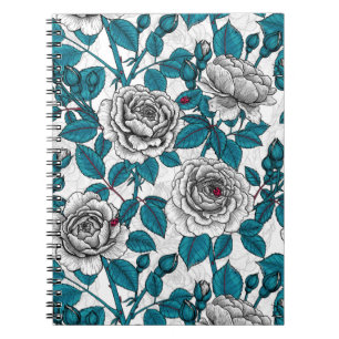 Carnet Roses blanches et coccinelles