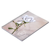 Carnet Roses Blanches Romantiques Élégant Shabby Floral C (Côté gauche)