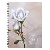 Carnet Roses Blanches Romantiques Élégant Shabby Floral C (Devant)